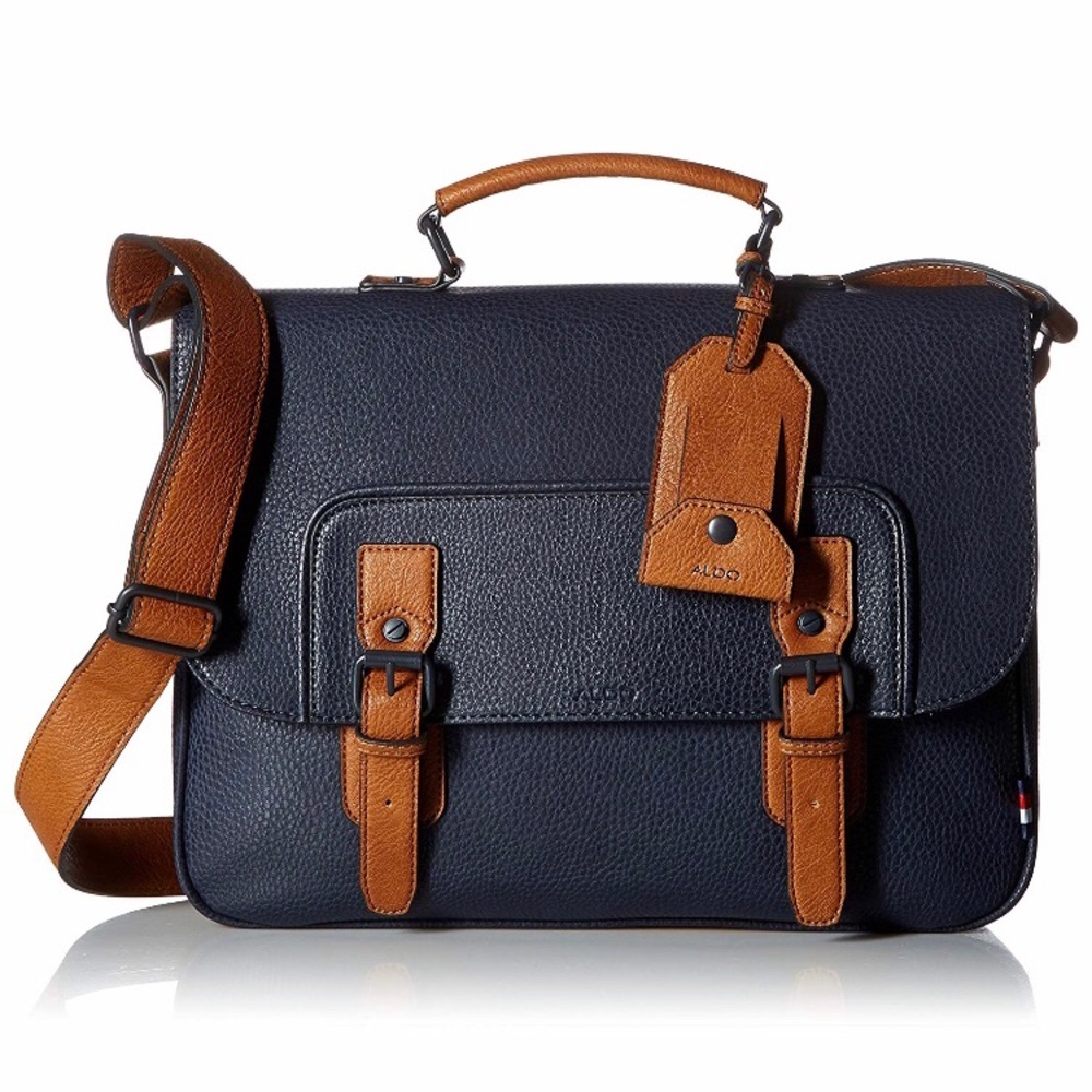 Aldo Norman-4 Navy Saddle Computer Bag.